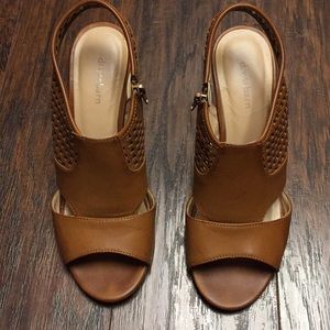 Dress barn Cognac Peep Toe Heels